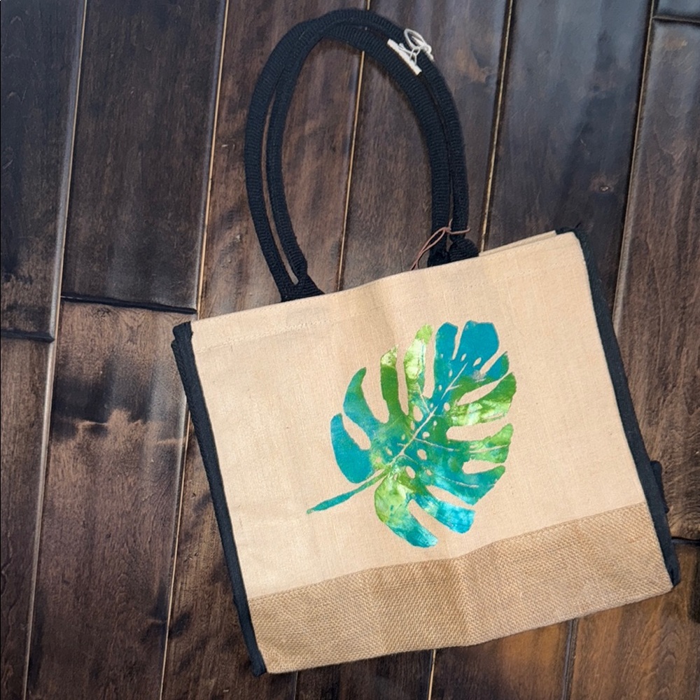 Tropical Leaf Canvas Tote Bag